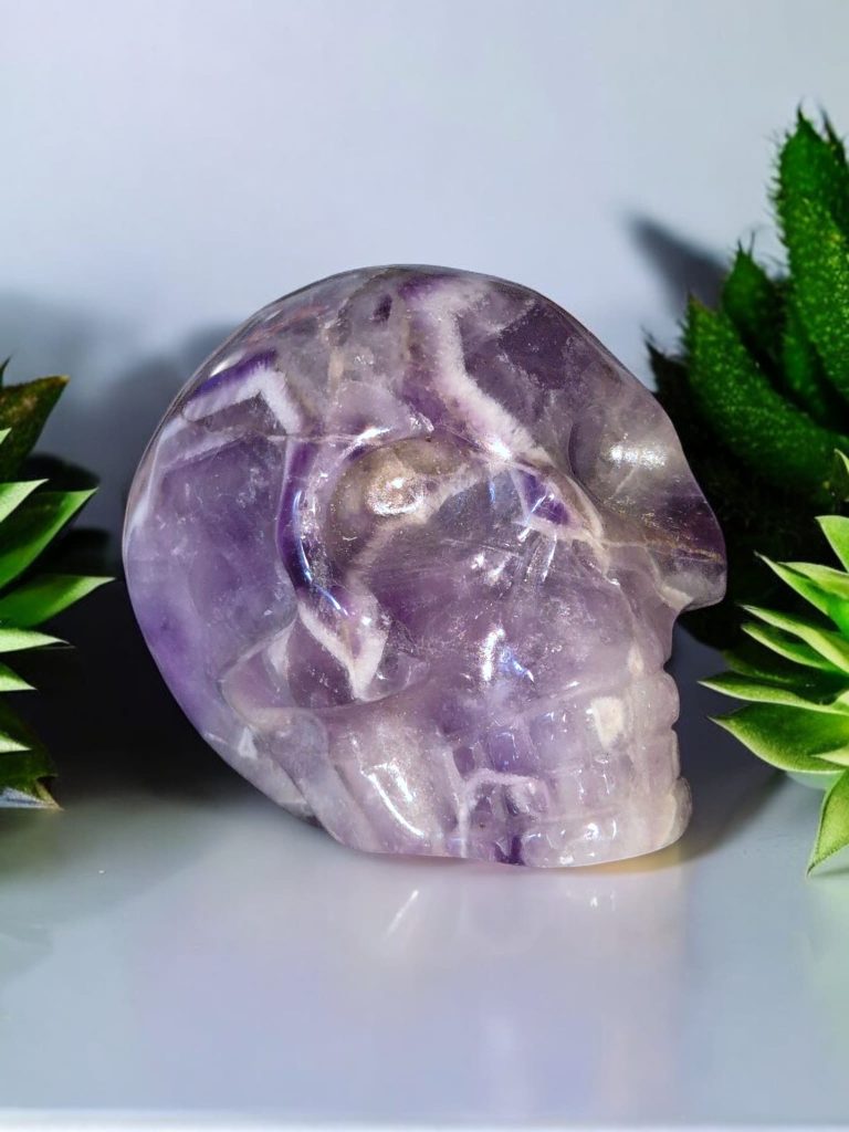 An amethyst crystal skull